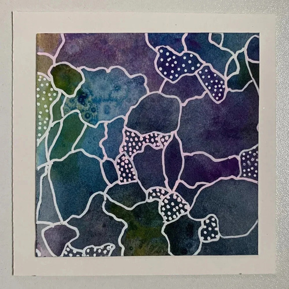 Original Handmade Abstract Watercolor Card Set - 6 Unique Blank Note Cards OOAK - Picture 9 of 12